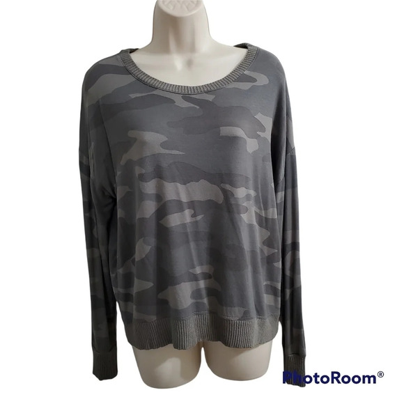 SPLENDID Camo Westport Sweatshirt Green Size M - Picture 1 of 5